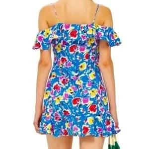 topshop off the shoulder ruffle dress Topshop One-Shoulder Long Sleeve Trapeze Cotton Poplin Minidress in Turquoise at Nordstrom, Size 6 Us